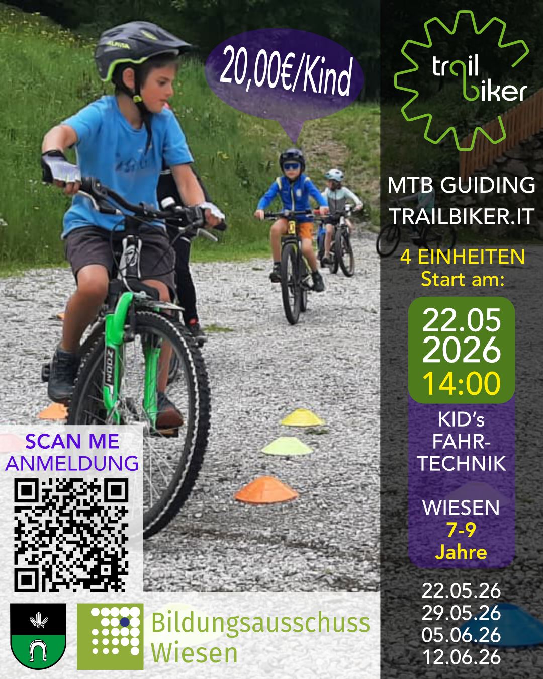Kid's Fahrtechnik Kurs Alter 7-9 Jahre in WIesen
