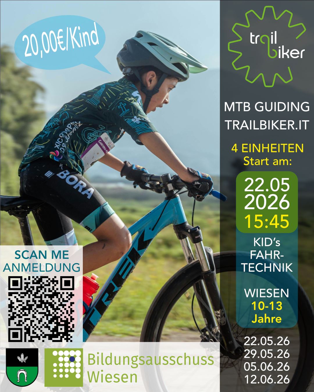 Kid's Fahrtechnik Kurs Alter 7-9 Jahre in WIesen